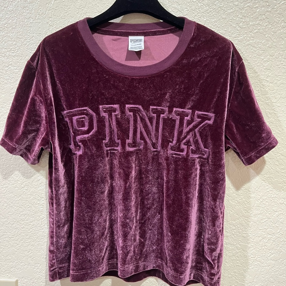 Pink magenta velvet top